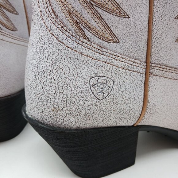 Ariat GOLDIE Western Boots Size 7.5 Distressed White NWT Cowboy Cowgirl Country - Picture 8 of 11